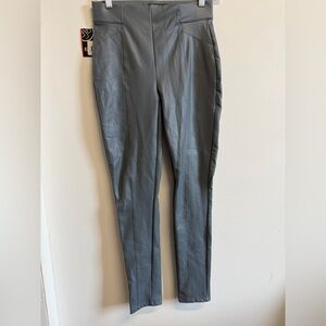 BBJ Los Angeles Gray Faux Leather Leggings High Rise NWT Vegan Leather